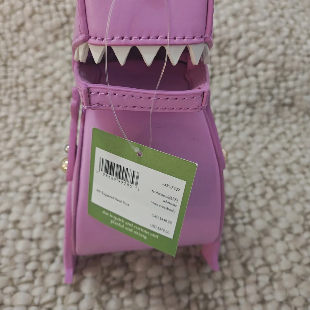 NWT Kate Spade Pink Dinosaur Clutch